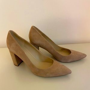 Marc Fisher Viviene suede block heel pumps